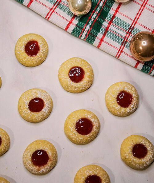 vegane Engelsaugen gefüllt mit Marmelade