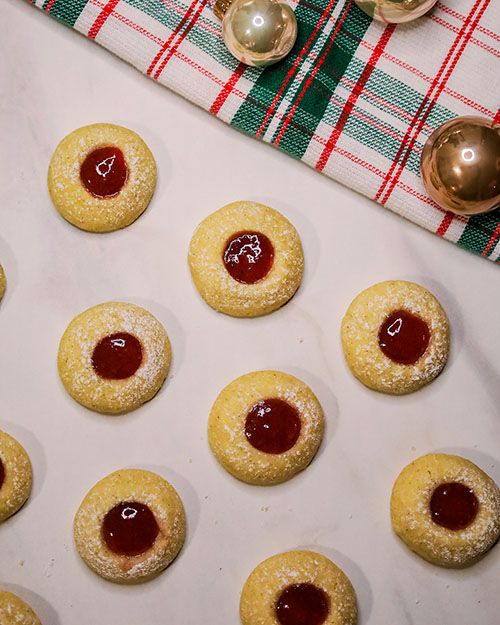 vegane Engelsaugen gefüllt mit Marmelade